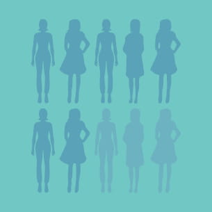 Teal Square with blue outlines of women and words TAILORx Results 7 in 10 early-stage breast cancer patients will receive no benefit from chemotherapy Learn More