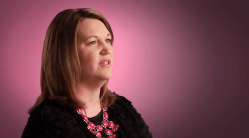 Headshot of Amy on pink background Meet Amy See how Amy handled her DCIS cancer diagnosis